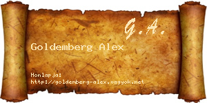 Goldemberg Alex névjegykártya